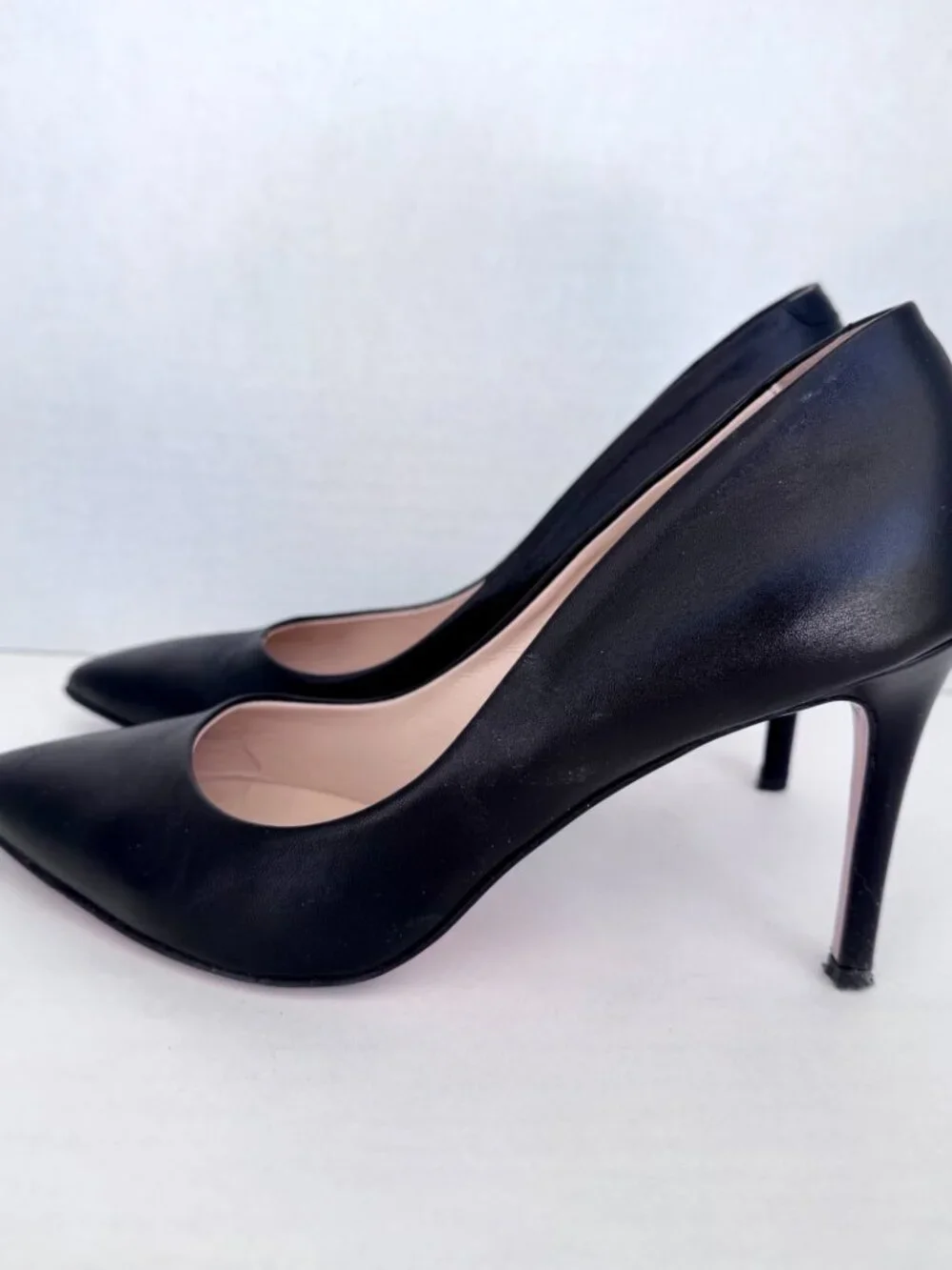 8 by Yoox Womens Pumps Size EU 40 US 9.5 Black Leather Pointy Toe